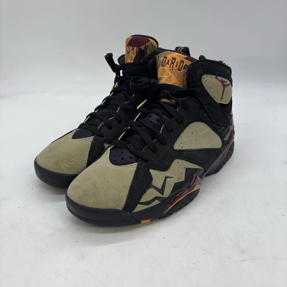 Air Jordan 7 Retro Black Olive Shoes Mens 9.5 Causal Lace Up Suede y2k